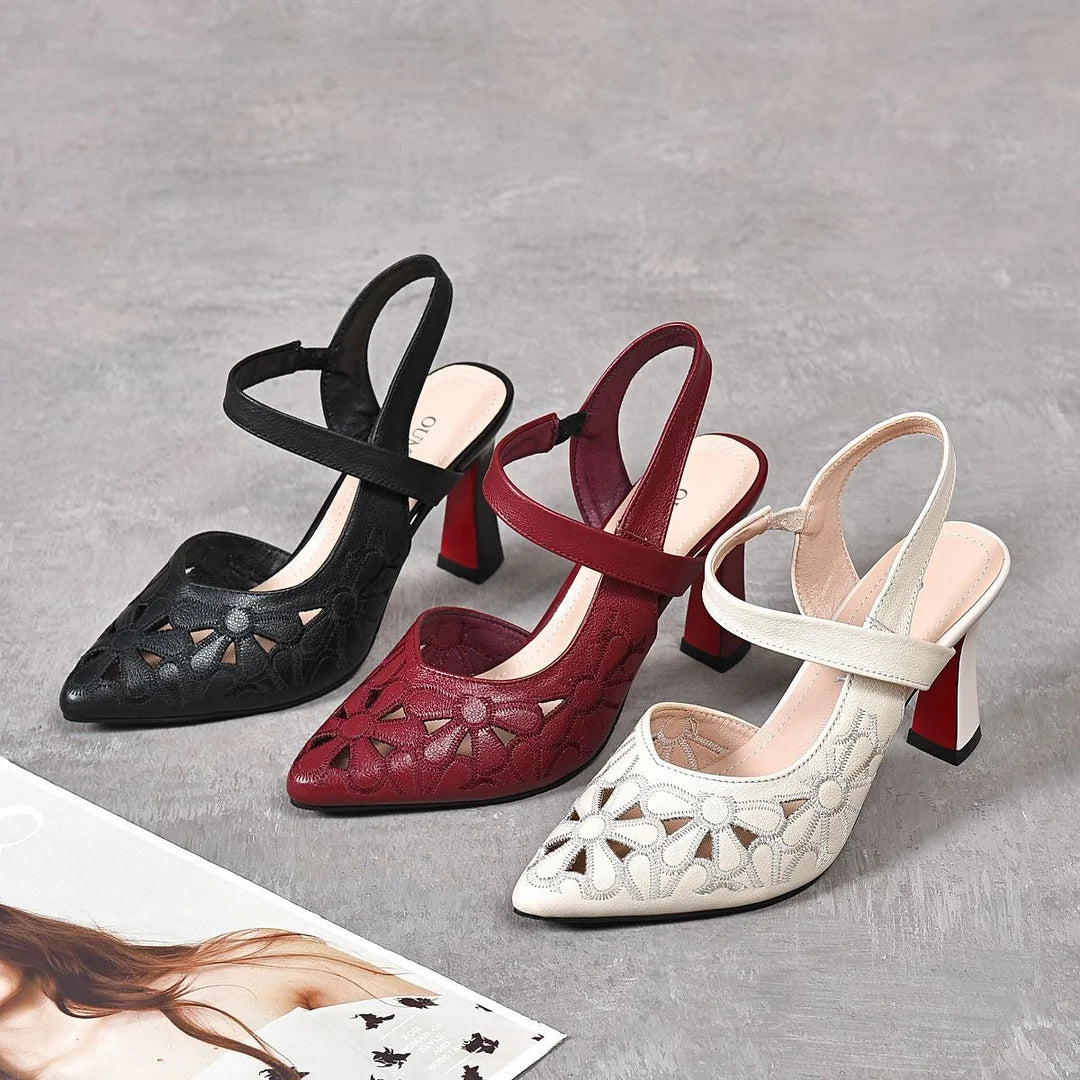 💥49% Off🔥【35-41】Kényelmes monokróm magas sarkú cipő hegyes orrú cipővel