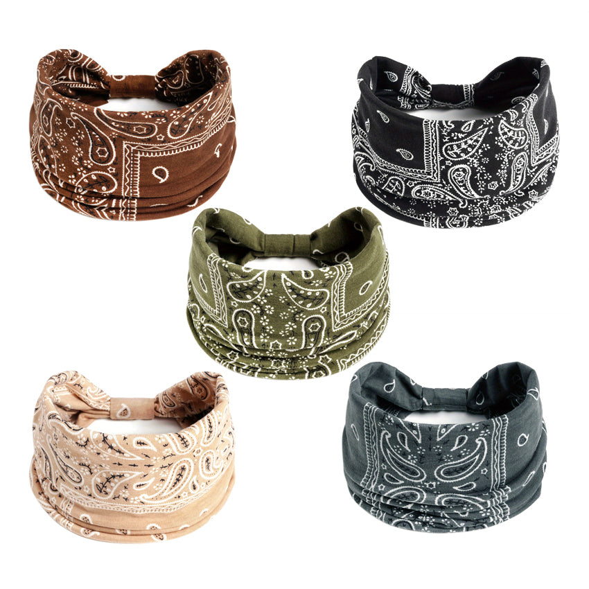 đ„ă5 darabăNĆi Boho Paisley Knot fejpĂĄnt â szĂ©les, elasztikus fejpĂĄnt jĂłgĂĄhoz, futĂĄshoz Ă©s sporthoz â Divatos hajkiegĂ©szĂtĆk
