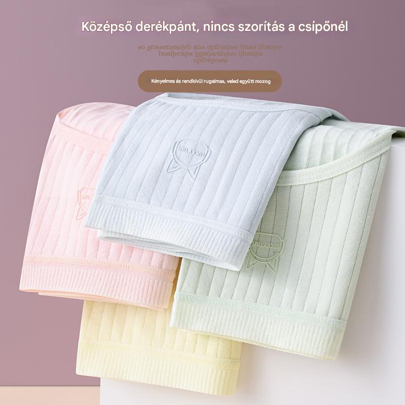 💓(7 db)Női egyszerű és fejlett antibakteriális fehérnemű magas derékkal, 70-180kg súlyú nők számára