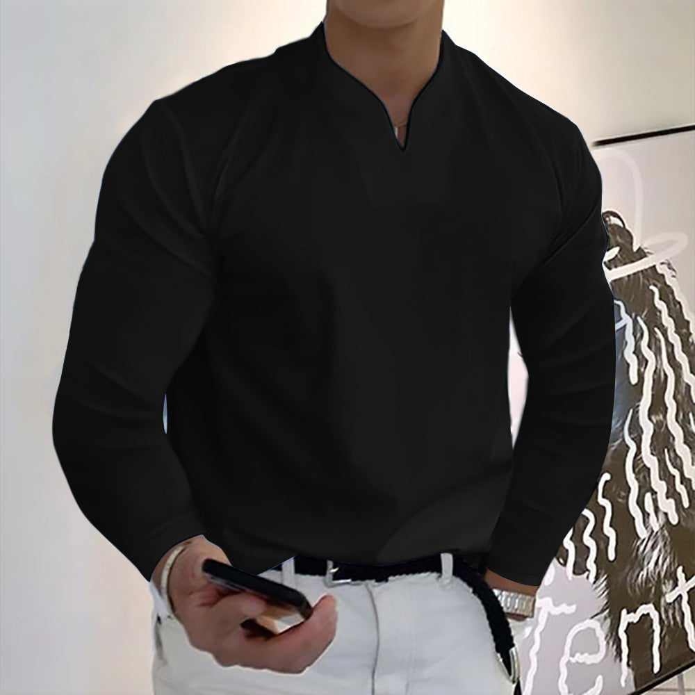 🔥【S-5XL】Divatos férfi V-nyakú sztreccs pamutpóló