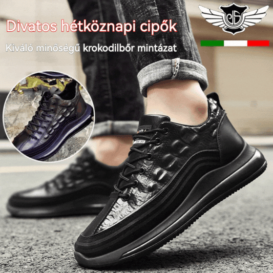 👞【38-48】🐊Luxus olasz sportcipők krokodilmintával