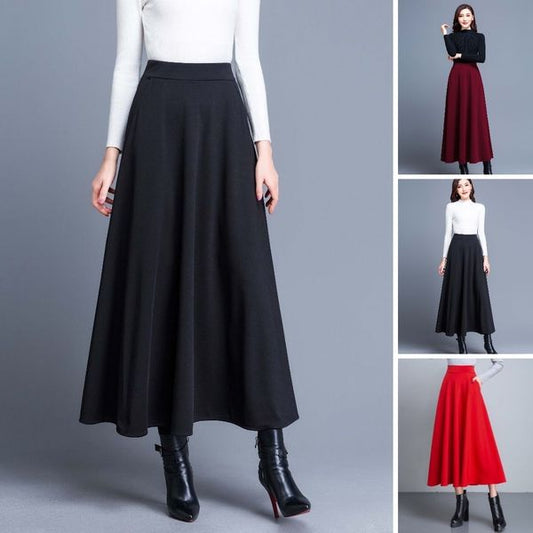 ✨【S-3XL】Egyszerű és sokoldalú, magas derekú, bővülő szoknya őszre és télre