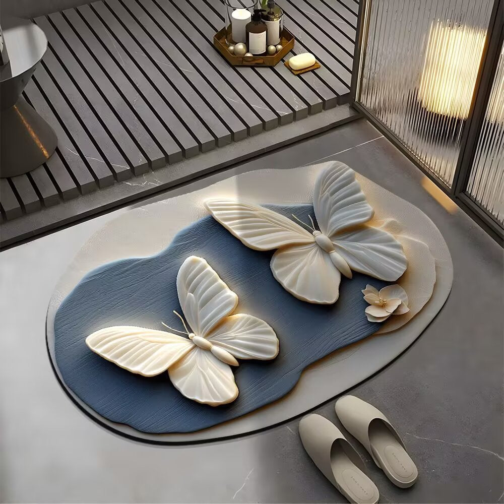 🔥【30*40cm+ 40*60cm】🔥SZÁLLÍTÁSI KEDVEZMÉNY💕Csúszásmentes nedvszívó szőnyeg valósághű 3D-s mintával
