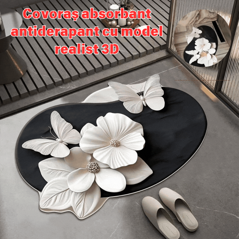 🔥【30*40cm+ 40*60cm】🔥SZÁLLÍTÁSI KEDVEZMÉNY💕Csúszásmentes nedvszívó szőnyeg valósághű 3D-s mintával