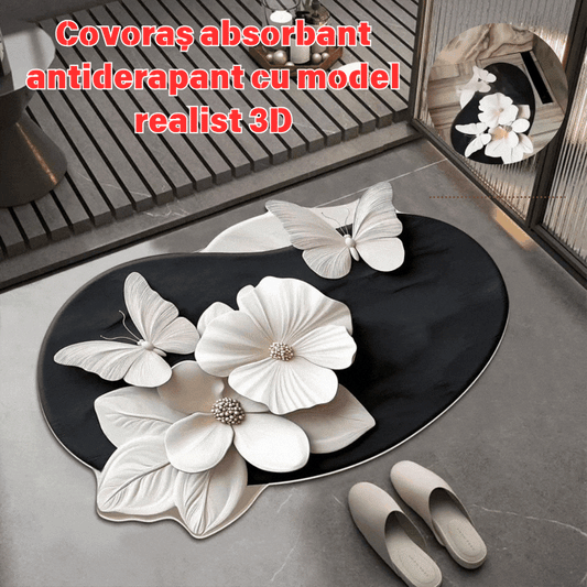 🔥【30*40cm+ 40*60cm】🔥SZÁLLÍTÁSI KEDVEZMÉNY💕Csúszásmentes nedvszívó szőnyeg valósághű 3D-s mintával