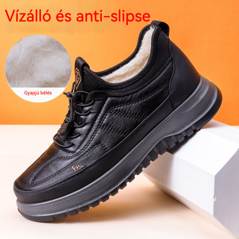 🏆🔥【39-45】2025 Férfi téli sportcipő, valódi bőr, vízálló, puha talpú és bársony, új