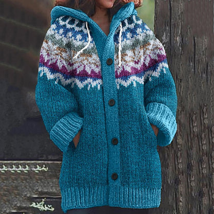 🔥【S~5XL】✨2025 Ősz/Tél Új Elegáns Színes retró Kapucnis Kabát