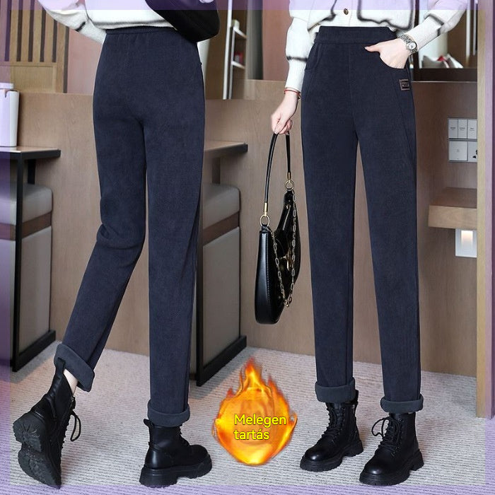 👖Új, őszi és téli divatos bársonynadrág vastag szegélyekkel a szabadidőhöz 2025-ben