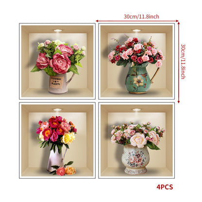 【4 darab】💐3D hatású cserepes növény matricák