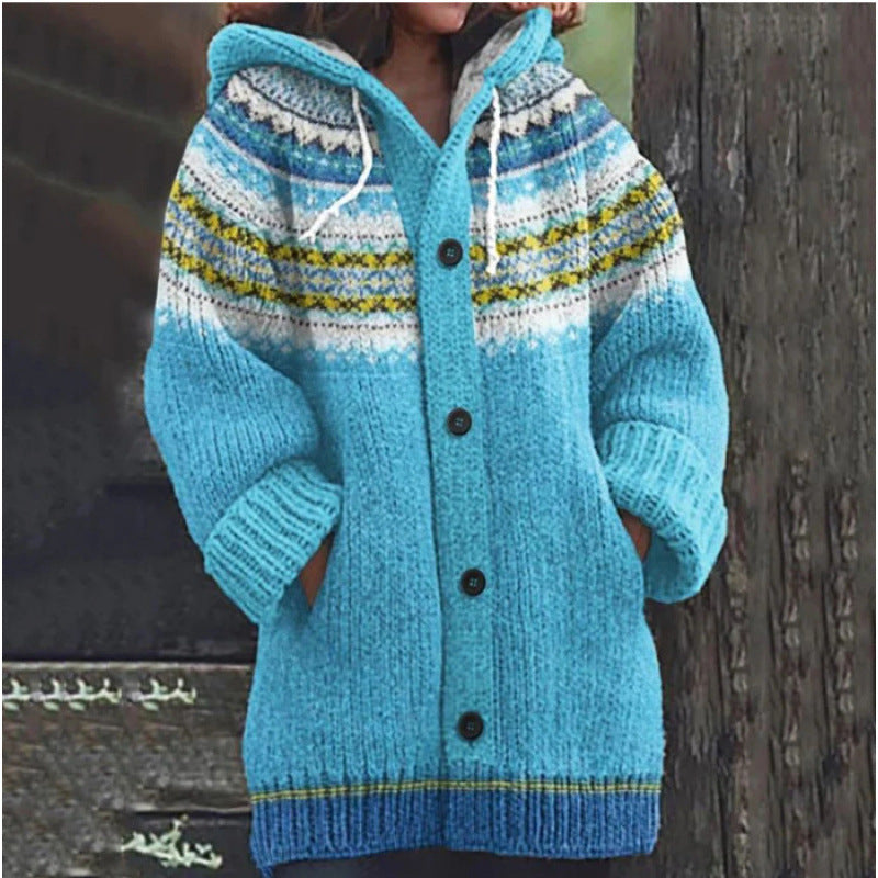 🔥【S~5XL】✨2025 Ősz/Tél Új Elegáns Színes retró Kapucnis Kabát