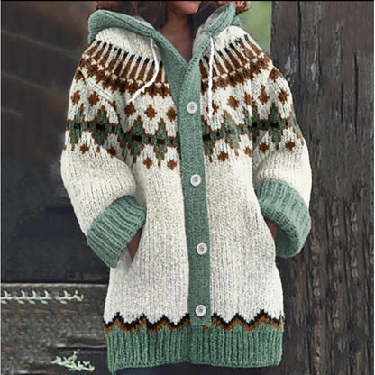 🔥【S~5XL】✨2025 Ősz/Tél Új Elegáns Színes retró Kapucnis Kabát