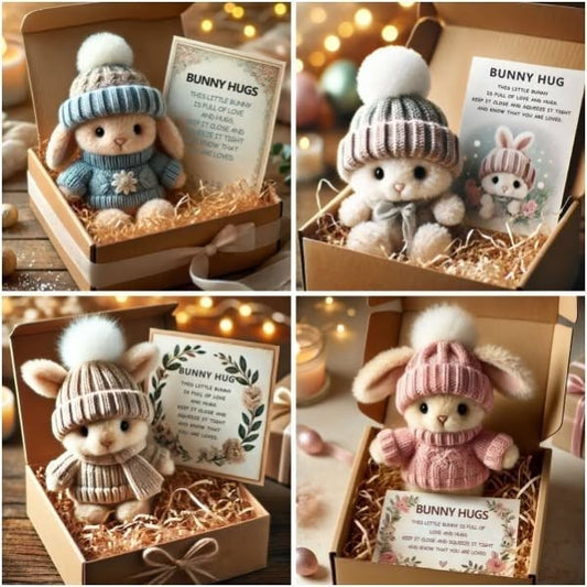 🎉Különleges heti kedvezmény🐇Mini nyuszi ölelés, kézzel készített, cuki húsvéti ajándék🎁