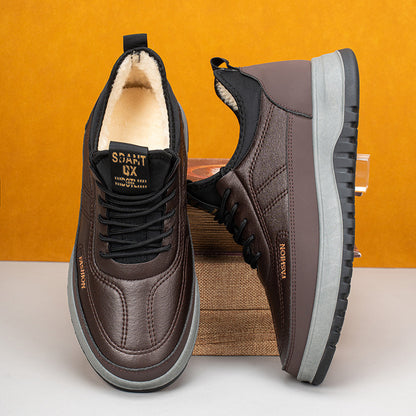 🏆🔥【39-45】2025 Férfi téli sportcipő, valódi bőr, vízálló, puha talpú és bársony, új