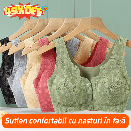 😍【3darab】【40-100KG】Női vezeték nélküli csipke melltartó elülső rögzítéssel
