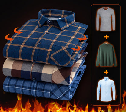 👔【55-110kg】Új őszi és téli, megfordítható bársony thermo póló férfiaknak, divatos és sokoldalú✅