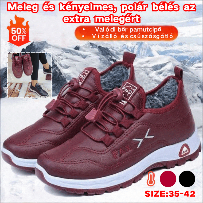 🔥💖【35-42】Kézzel készített női téli csizma valódi bőrből - Bársonyos fazon, csúszásgátló talp, maximális meleg