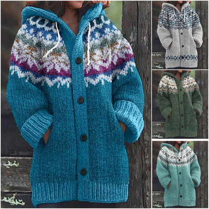 🔥【S~5XL】✨2025 Ősz/Tél Új Elegáns Színes retró Kapucnis Kabát